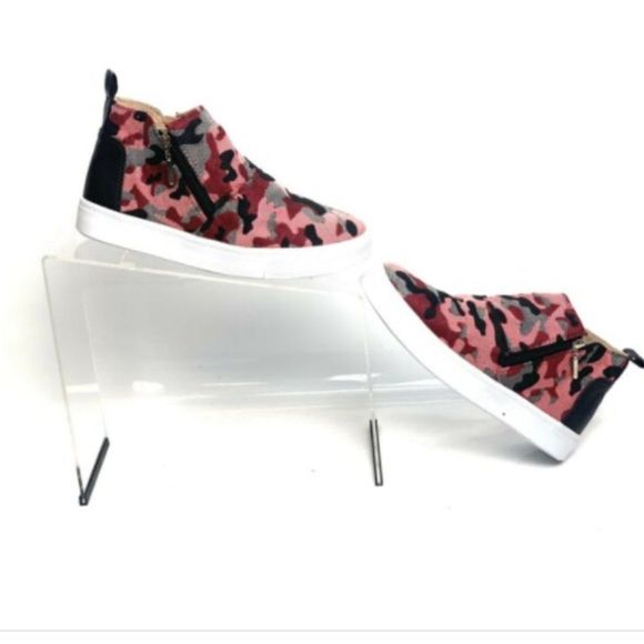 Makers Womens/Girls Sneakers High Top Textured Zipper Shoes Med Size 6 - N E W - Picture 1 of 4